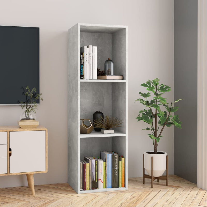 vidaXL betonszürke szerelt fa könyv-/TV-szekrény 36 x 30 x 114 cm