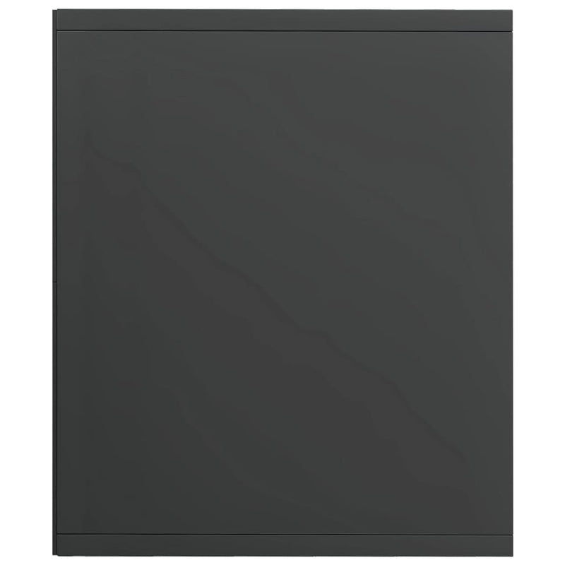 vidaXL magasfényű szürke szerelt fa könyv-/TV-szekrény 36x30x114 cm