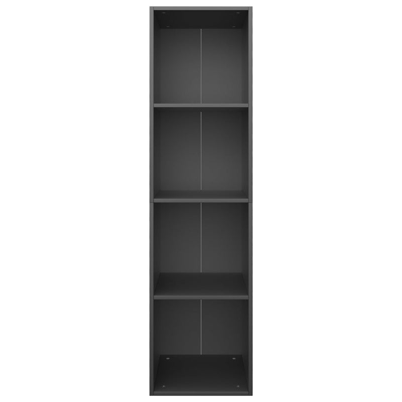vidaXL fekete szerelt fa könyv-/TV-szekrény 36 x 30 x 143 cm