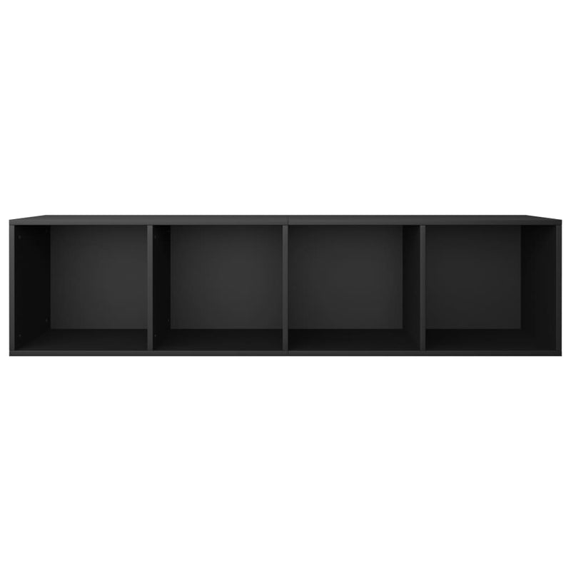 vidaXL fekete szerelt fa könyv-/TV-szekrény 36 x 30 x 143 cm