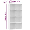 vidaXL fehér szerelt fa könyv-/tálalószekrény 66 x 30 x 130 cm