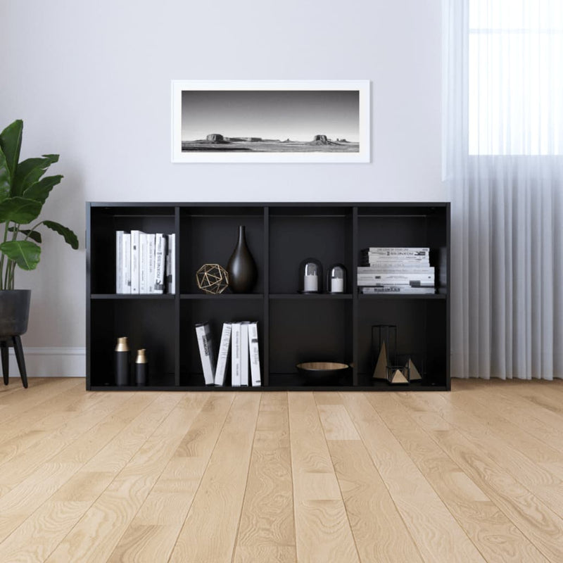 vidaXL fekete szerelt fa könyv-/tálalószekrény 66 x 30 x 130 cm