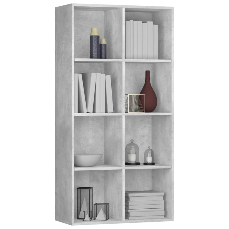 vidaXL betonszürke szerelt fa könyv-/tálalószekrény 66 x 30 x 130 cm
