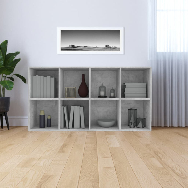 vidaXL betonszürke szerelt fa könyv-/tálalószekrény 66 x 30 x 130 cm