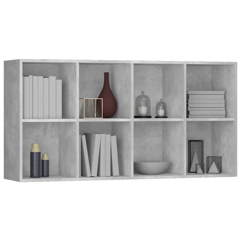 vidaXL betonszürke szerelt fa könyv-/tálalószekrény 66 x 30 x 130 cm