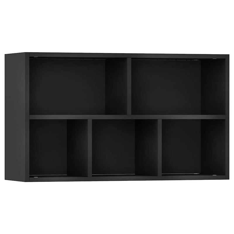 vidaXL fekete szerelt fa könyv-/tálalószekrény 50 x 25 x 80 cm