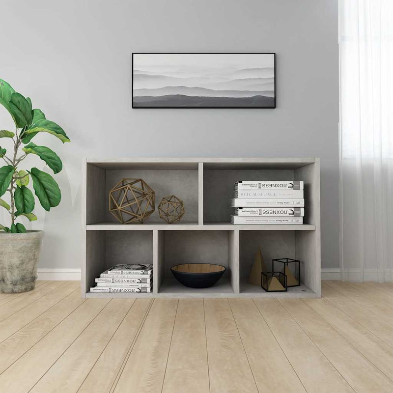 vidaXL betonszürke szerelt fa könyv-/tálalószekrény 50 x 25 x 80 cm