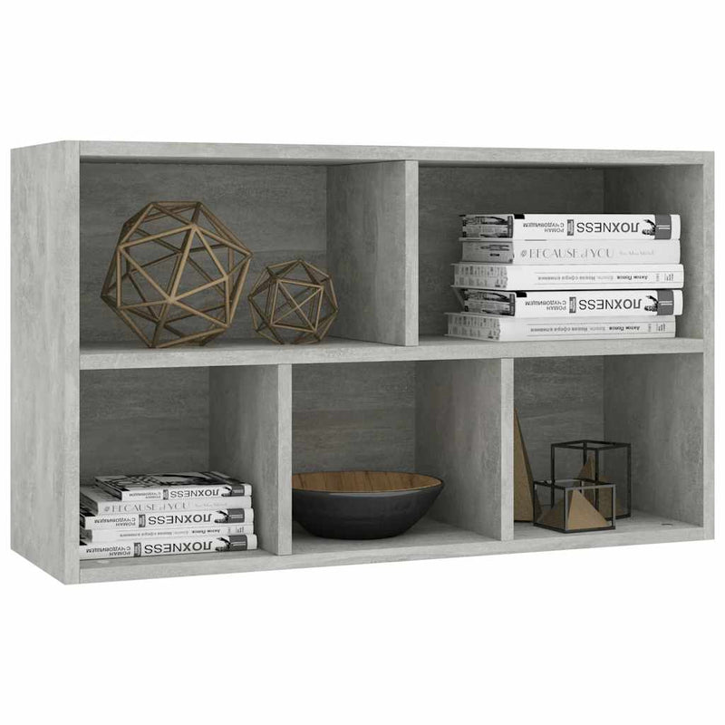 vidaXL betonszürke szerelt fa könyv-/tálalószekrény 50 x 25 x 80 cm
