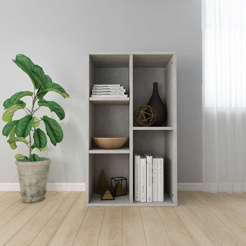 vidaXL betonszürke szerelt fa könyv-/tálalószekrény 50 x 25 x 80 cm