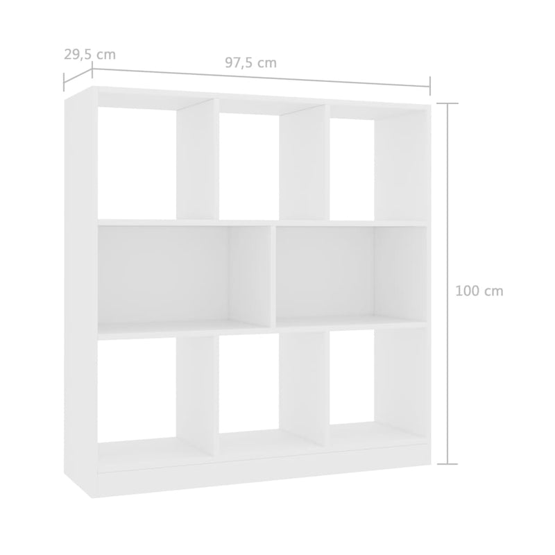 vidaXL fehér szerelt fa könyvszekrény 97,5 x 29,5 x 100 cm