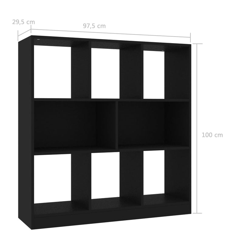 vidaXL fekete szerelt fa könyvszekrény 97,5 x 29,5 x 100 cm