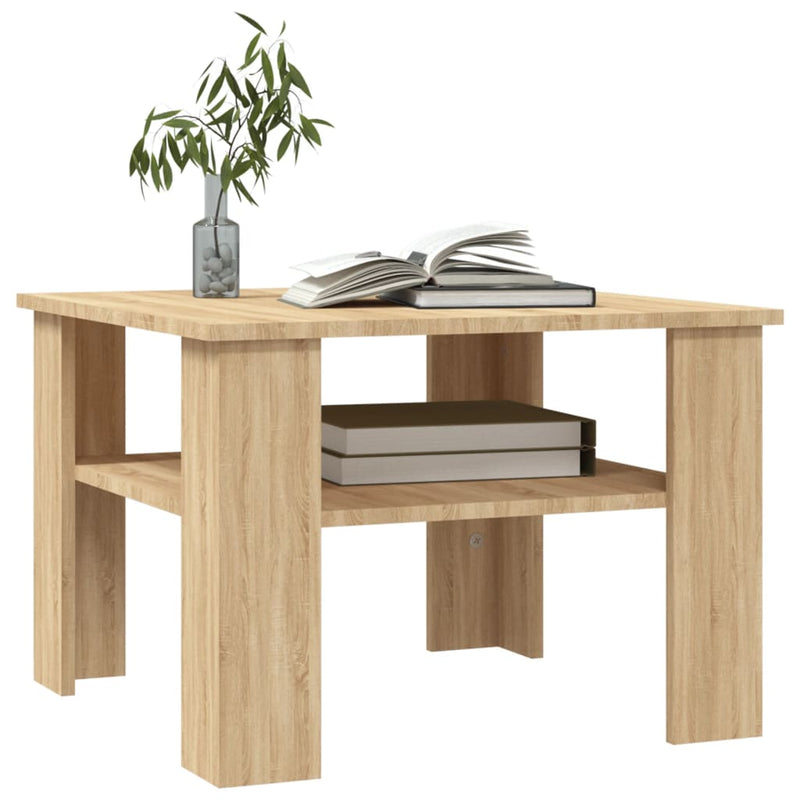 vidaXL sonoma tölgy színű szerelt fa dohányzóasztal 60 x 60 x 42 cm