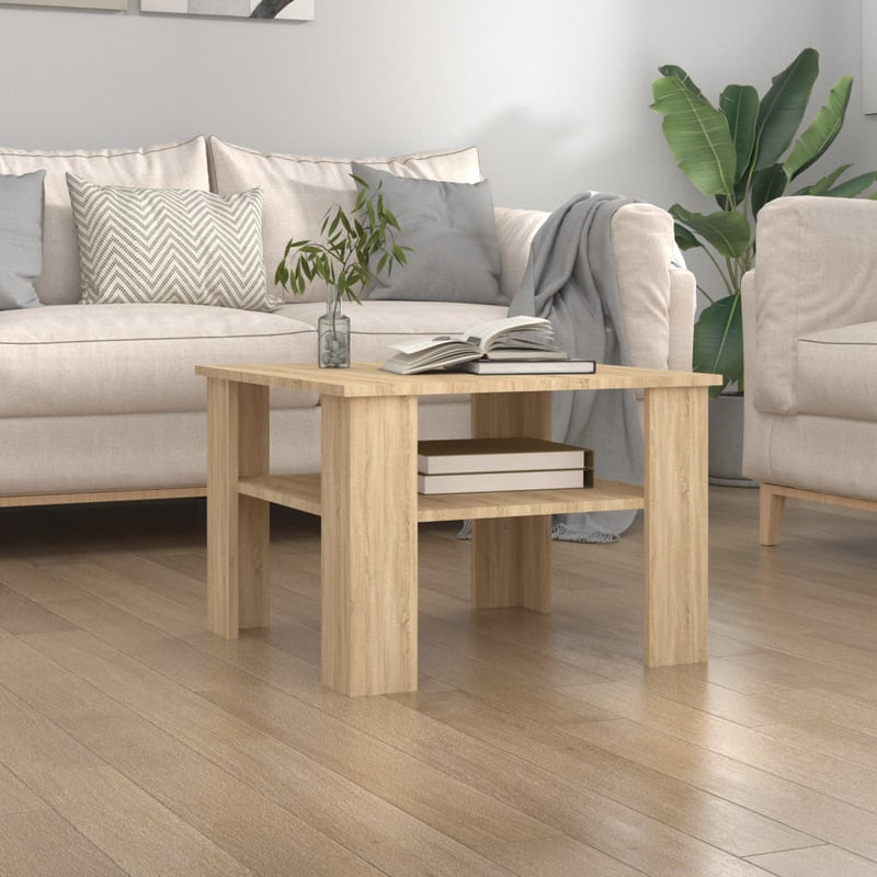 vidaXL sonoma tölgy színű szerelt fa dohányzóasztal 60 x 60 x 42 cm