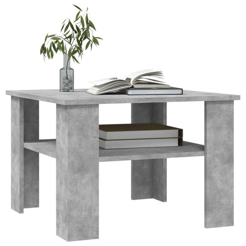 vidaXL betonszürke szerelt fa dohányzóasztal 60 x 60 x 42 cm