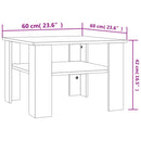 vidaXL betonszürke szerelt fa dohányzóasztal 60 x 60 x 42 cm