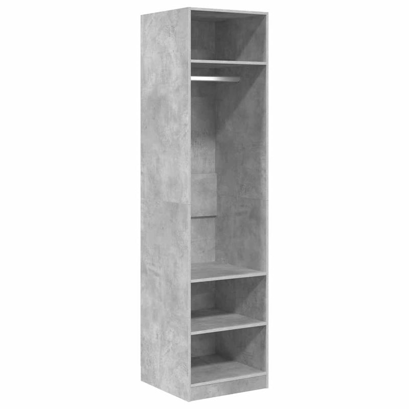 vidaXL betonszürke szerelt fa ruhásszekrény 50 x 50 x 200 cm