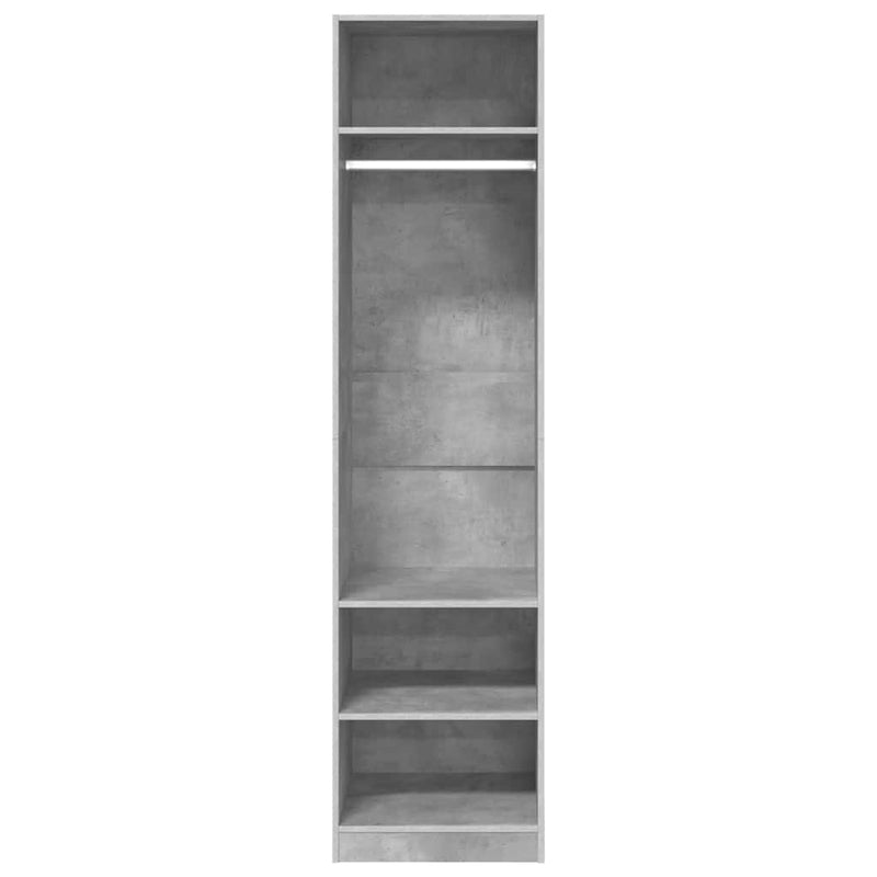 vidaXL betonszürke szerelt fa ruhásszekrény 50 x 50 x 200 cm