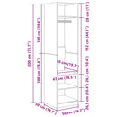 vidaXL betonszürke szerelt fa ruhásszekrény 50 x 50 x 200 cm
