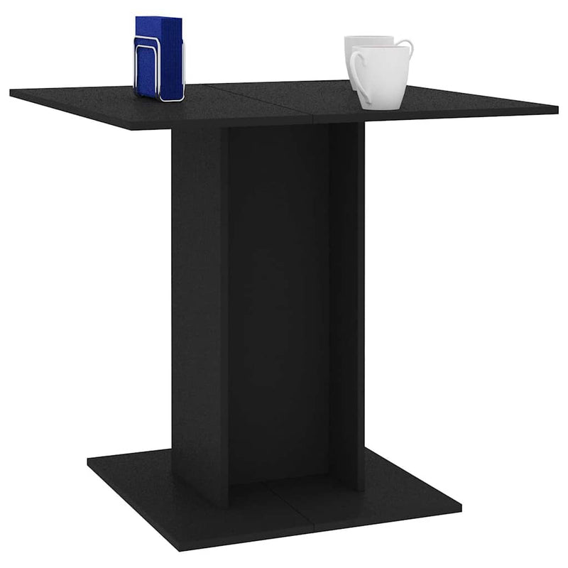 vidaXL fekete szerelt fa étkezőasztal 80 x 80 x 75 cm