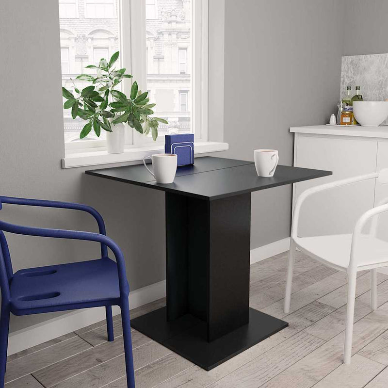 vidaXL fekete szerelt fa étkezőasztal 80 x 80 x 75 cm