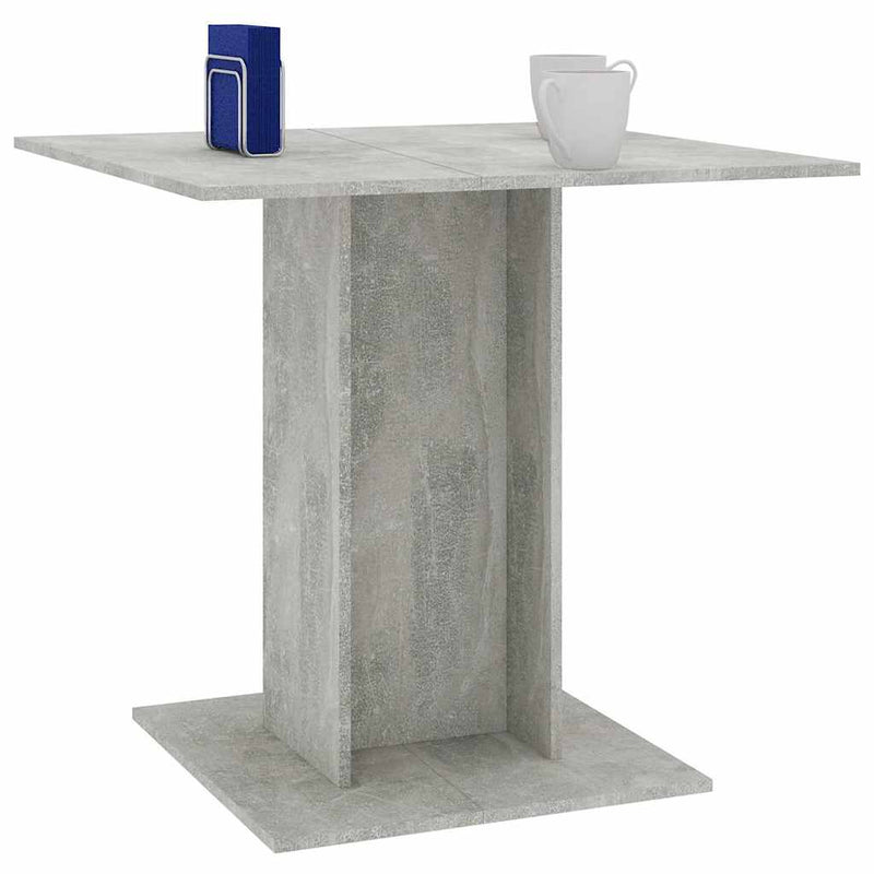 vidaXL betonszürke szerelt fa étkezőasztal 80 x 80 x 75 cm