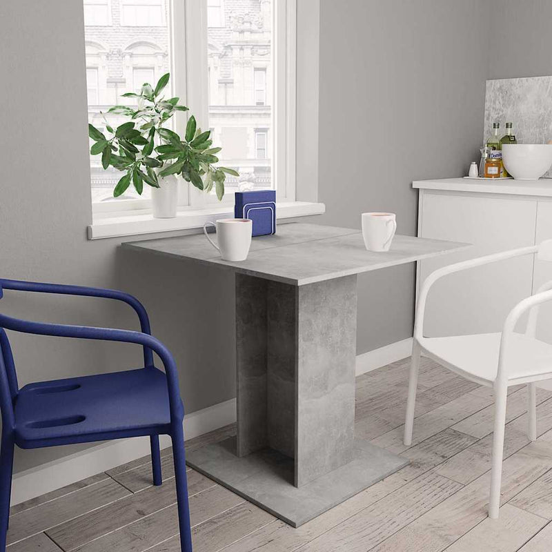 vidaXL betonszürke szerelt fa étkezőasztal 80 x 80 x 75 cm