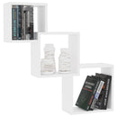 vidaXL fehér kocka alakú szerelt fa fali polcok 68x15x68 cm