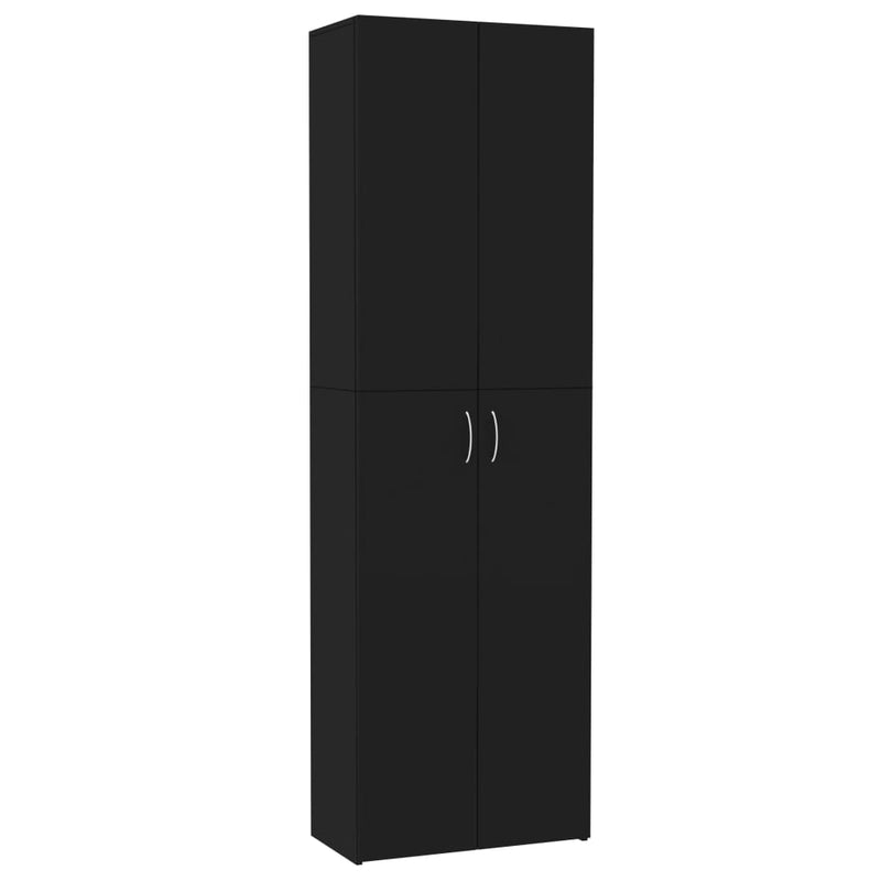 vidaXL fekete szerelt fa irodaszekrény 60 x 32 x 190 cm