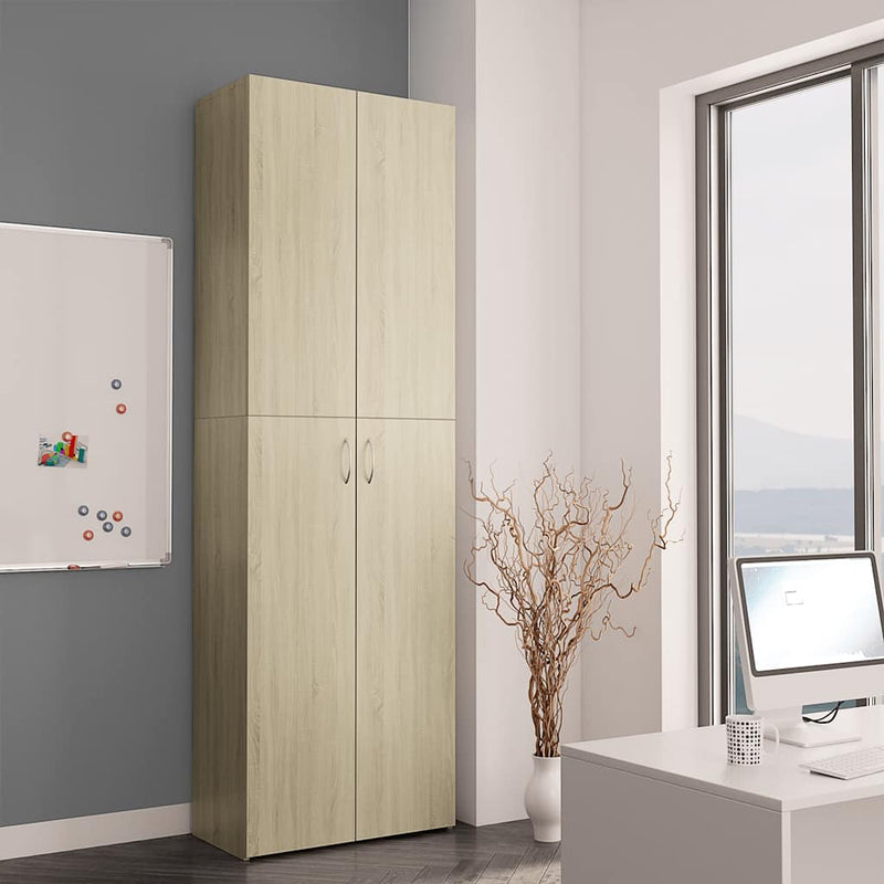 vidaXL sonoma tölgy színű szerelt fa irodaszekrény 60 x 32 x 190 cm