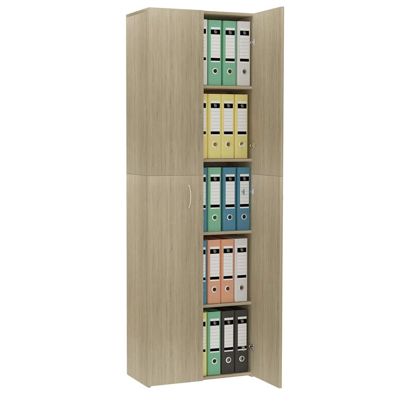 vidaXL sonoma tölgy színű szerelt fa irodaszekrény 60 x 32 x 190 cm