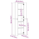 vidaXL betonszürke szerelt fa irodaszekrény 60 x 32 x 190 cm
