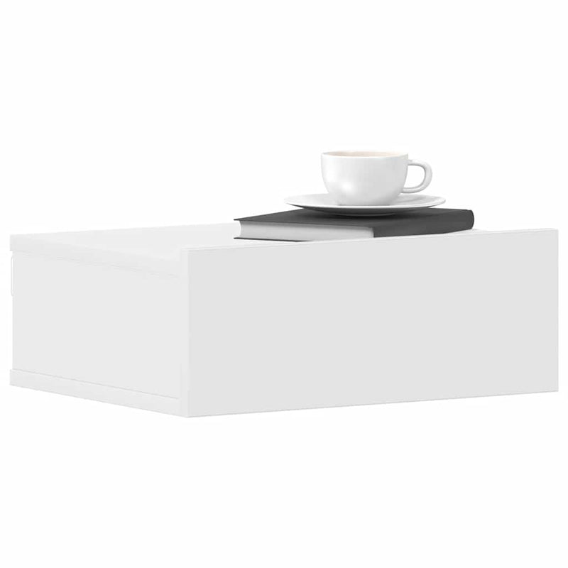 vidaXL 2 db fehér szerelt fa függő éjjeliszekrény 40 x 30 x 15 cm