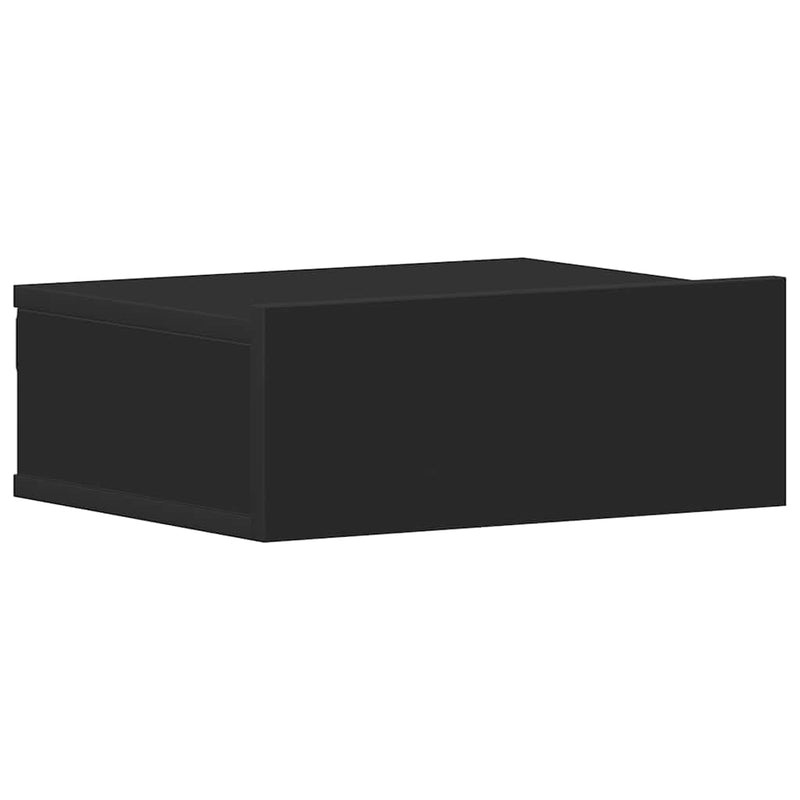 vidaXL 2 db fekete szerelt fa függő éjjeliszekrény 40 x 30 x 15 cm