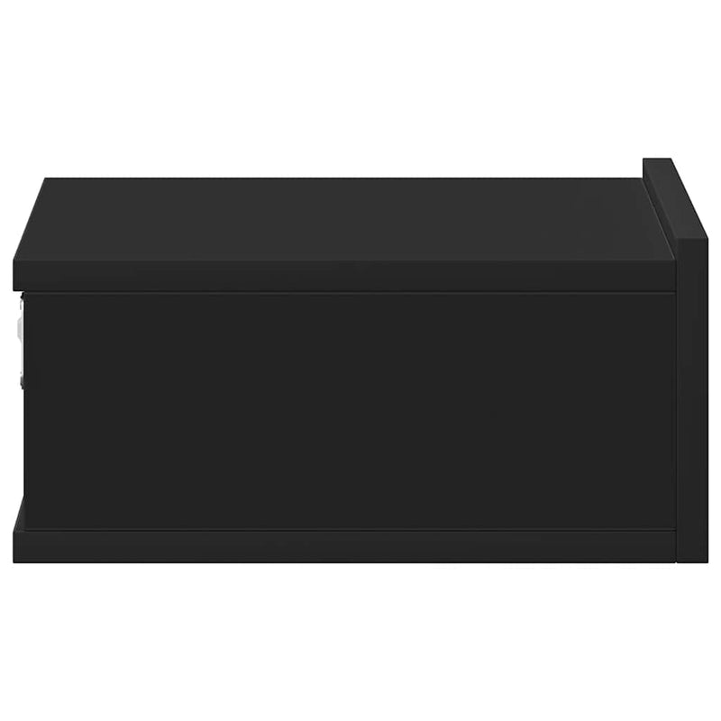 vidaXL 2 db fekete szerelt fa függő éjjeliszekrény 40 x 30 x 15 cm