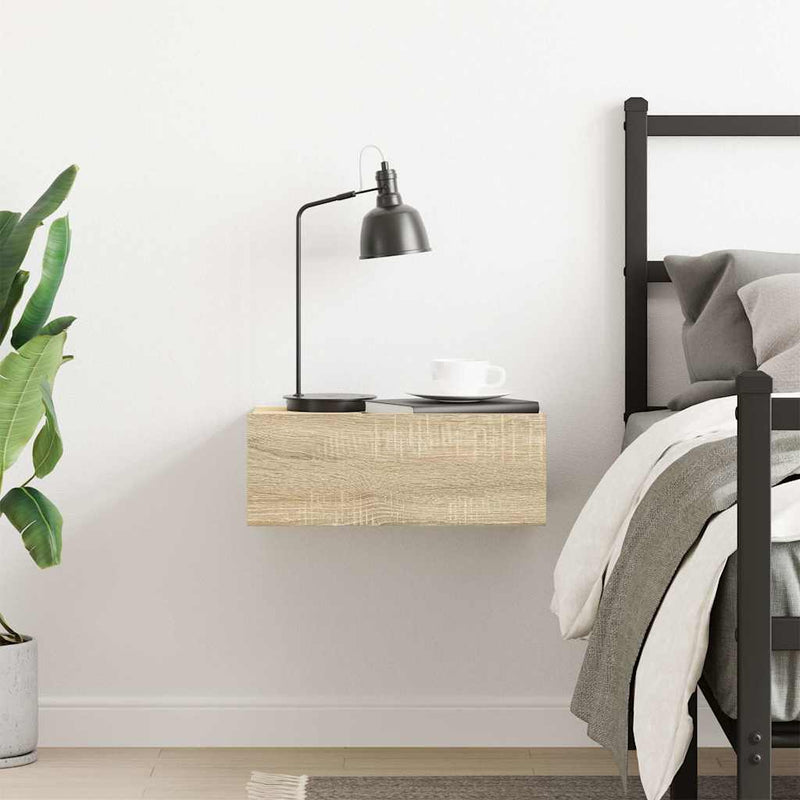 vidaXL sonoma tölgy színű szerelt fa függő éjjeliszekrény 40x30x15 cm