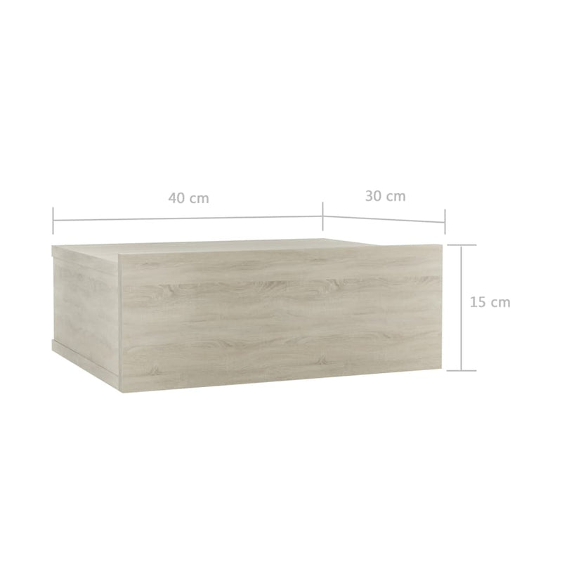 vidaXL sonoma tölgy színű szerelt fa függő éjjeliszekrény 40x30x15 cm