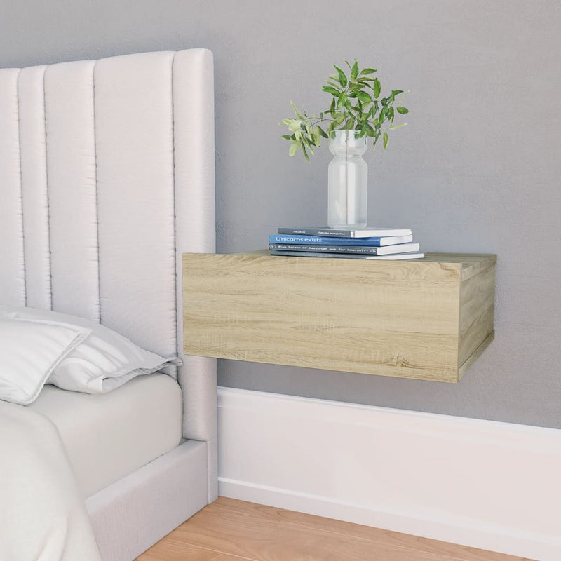 vidaXL sonoma tölgy színű szerelt fa függő éjjeliszekrény 40x30x15 cm