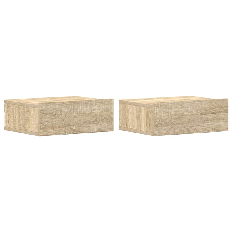 vidaXL 2 db sonoma tölgy szerelt fa függő éjjeliszekrény 40x30x15 cm