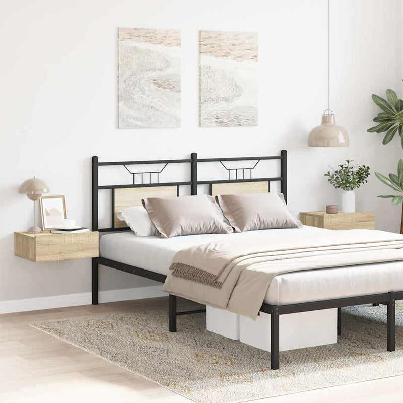 vidaXL 2 db sonoma tölgy szerelt fa függő éjjeliszekrény 40x30x15 cm