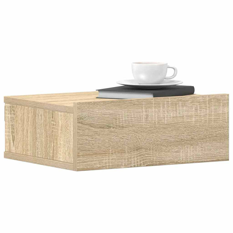 vidaXL 2 db sonoma tölgy szerelt fa függő éjjeliszekrény 40x30x15 cm