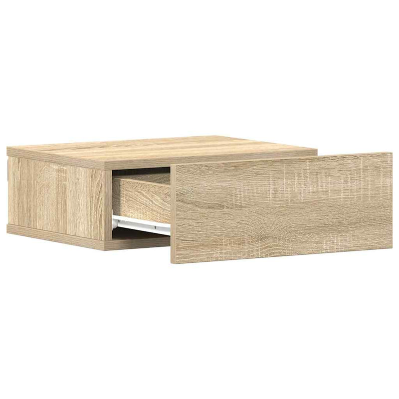 vidaXL 2 db sonoma tölgy szerelt fa függő éjjeliszekrény 40x30x15 cm