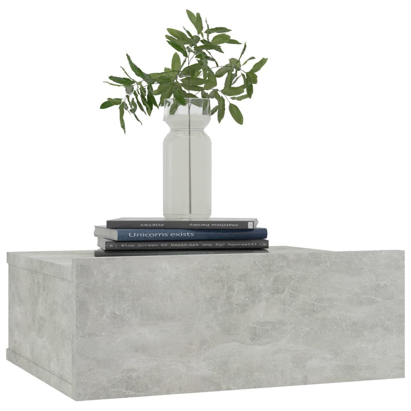 vidaXL betonszürke szerelt fa függő éjjeliszekrény 40 x 30 x 15 cm