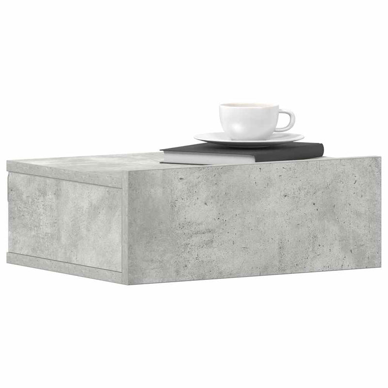 vidaXL betonszürke szerelt fa függő éjjeliszekrény 40 x 30 x 15 cm