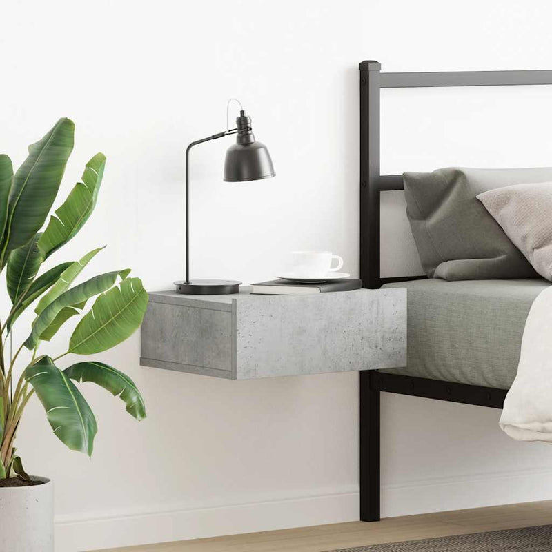 vidaXL betonszürke szerelt fa függő éjjeliszekrény 40 x 30 x 15 cm