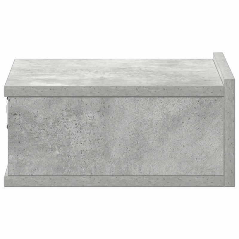 vidaXL 2 db betonszürke szerelt fa függő éjjeliszekrény 40x30x15 cm