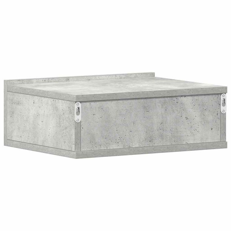 vidaXL 2 db betonszürke szerelt fa függő éjjeliszekrény 40x30x15 cm