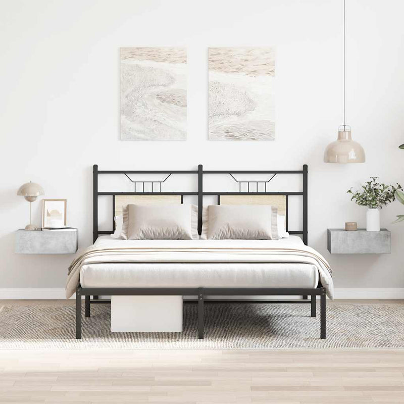 vidaXL 2 db betonszürke szerelt fa függő éjjeliszekrény 40x30x15 cm
