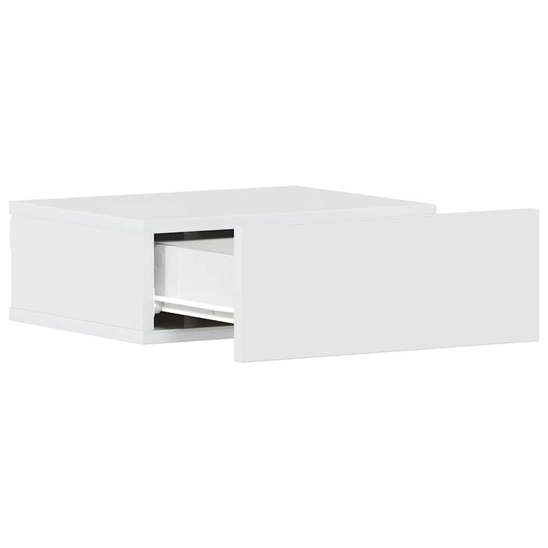 vidaXL 2 db magasfényű fehér szerelt fa függő éjjeliszekrény 40x30x15