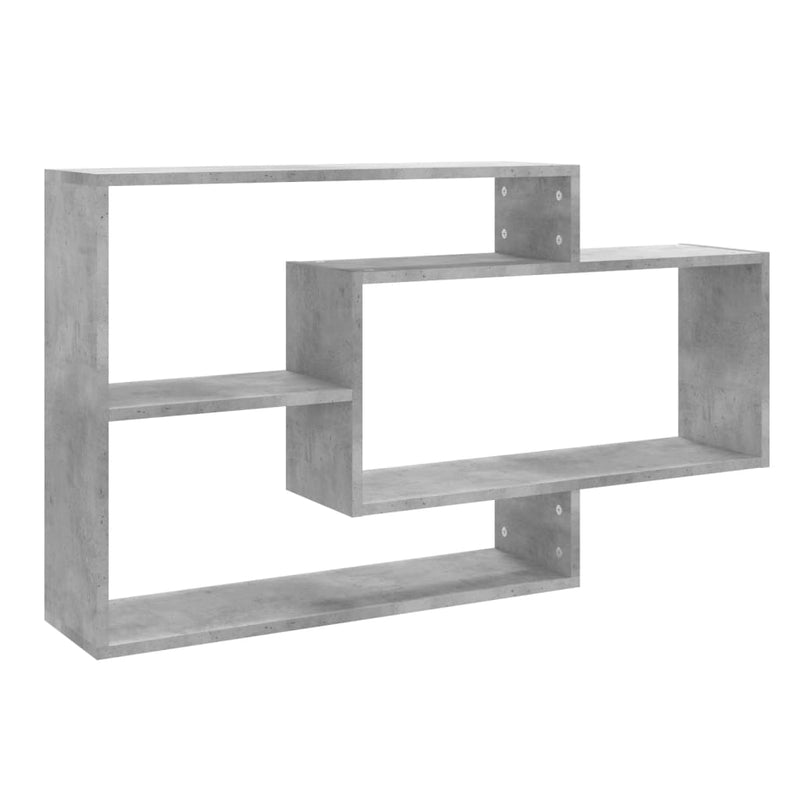 vidaXL betonszürke szerelt fa fali polc 104 x 20 x 58,5 cm