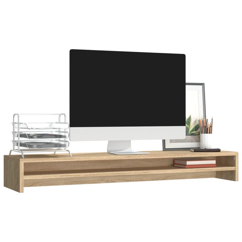 vidaXL sonoma tölgy színű szerelt fa monitorállvány 100 x 24 x 13 cm